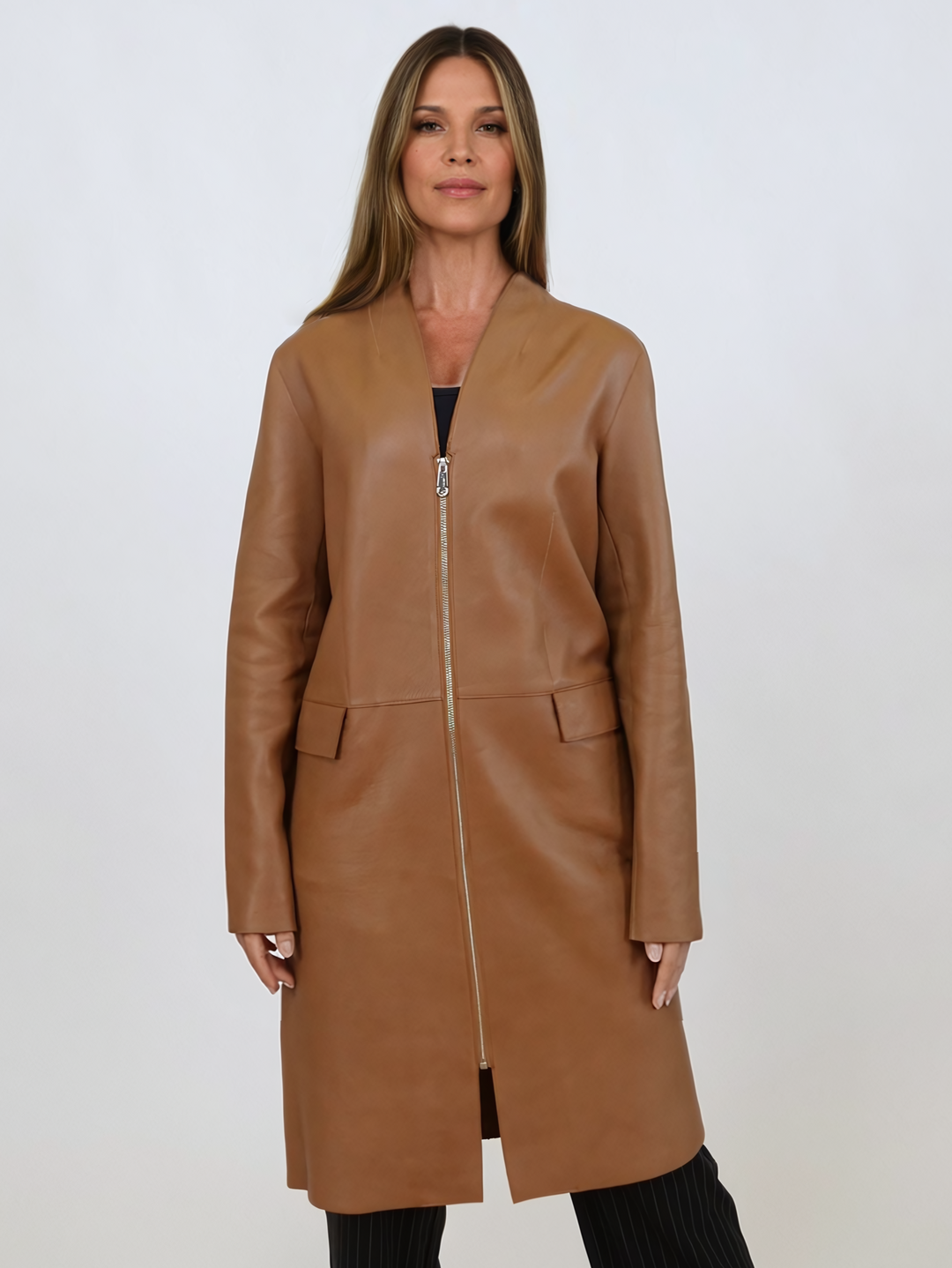 Elena, 97 cm. - Lamb Dior Bonded Leather-Dames - Karamel