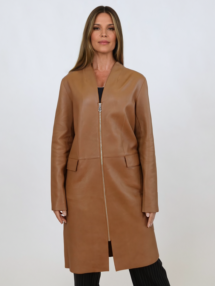 Elena, 97 cm. - Lamb Dior Bonded Leather-Dames - Karamel