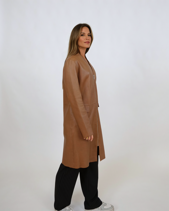 Elena, 97 cm. - Lamb Dior Bonded Leather-Dames - Karamel