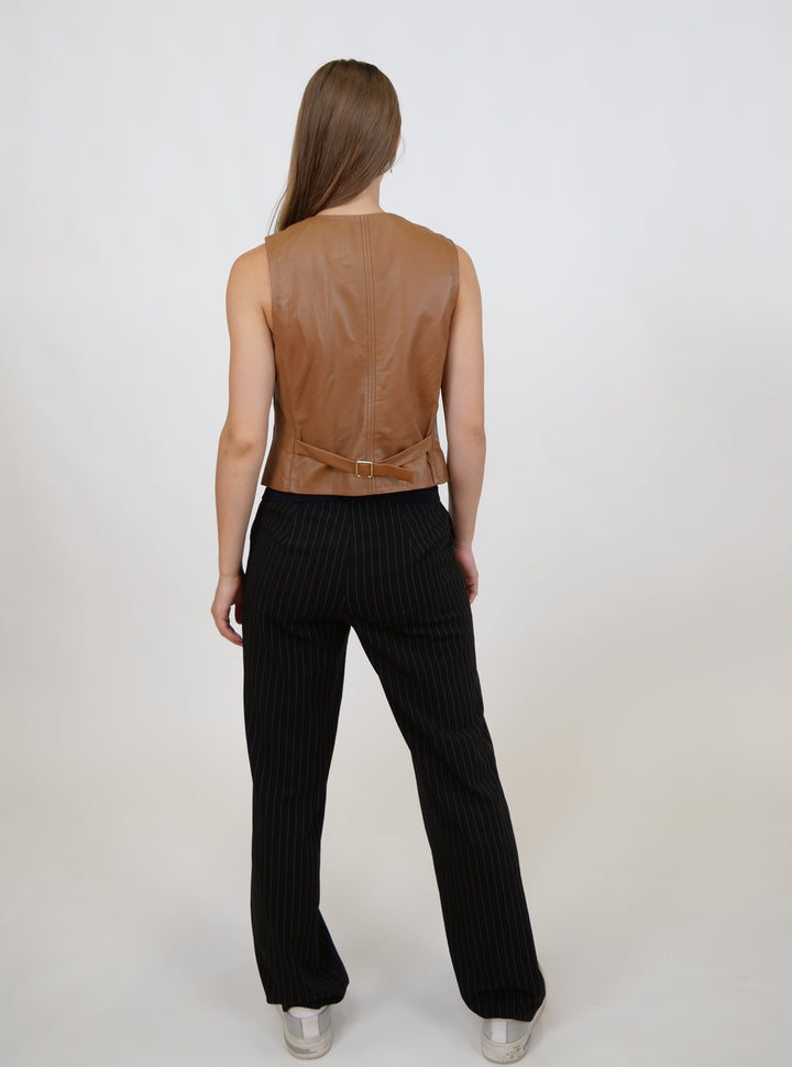 Renny Vest, 46 cm. - Lamb Dior Leather - Dame - Caramel