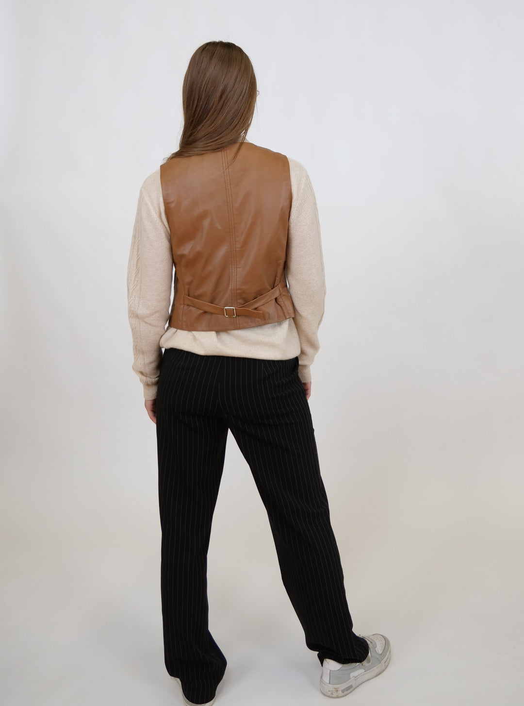 Renny Vest, 46 cm. - Lamb Dior Leather - Dame - Caramel