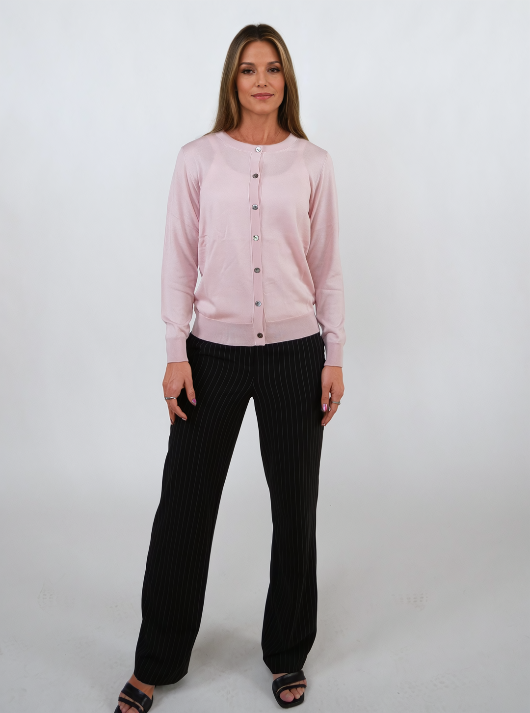 SY-E004 Dame cardigan - 100% Pure Cashmere - Dame - Blush