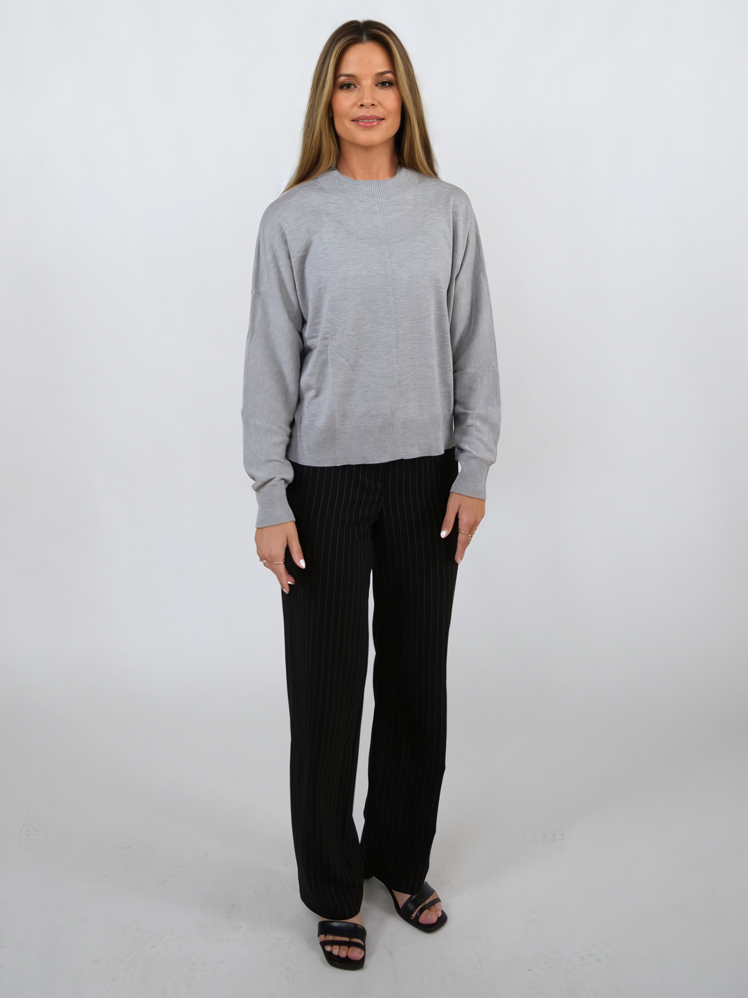 WOCA24011 Camicia da donna - Misto cashmere - Donna - Nebbia