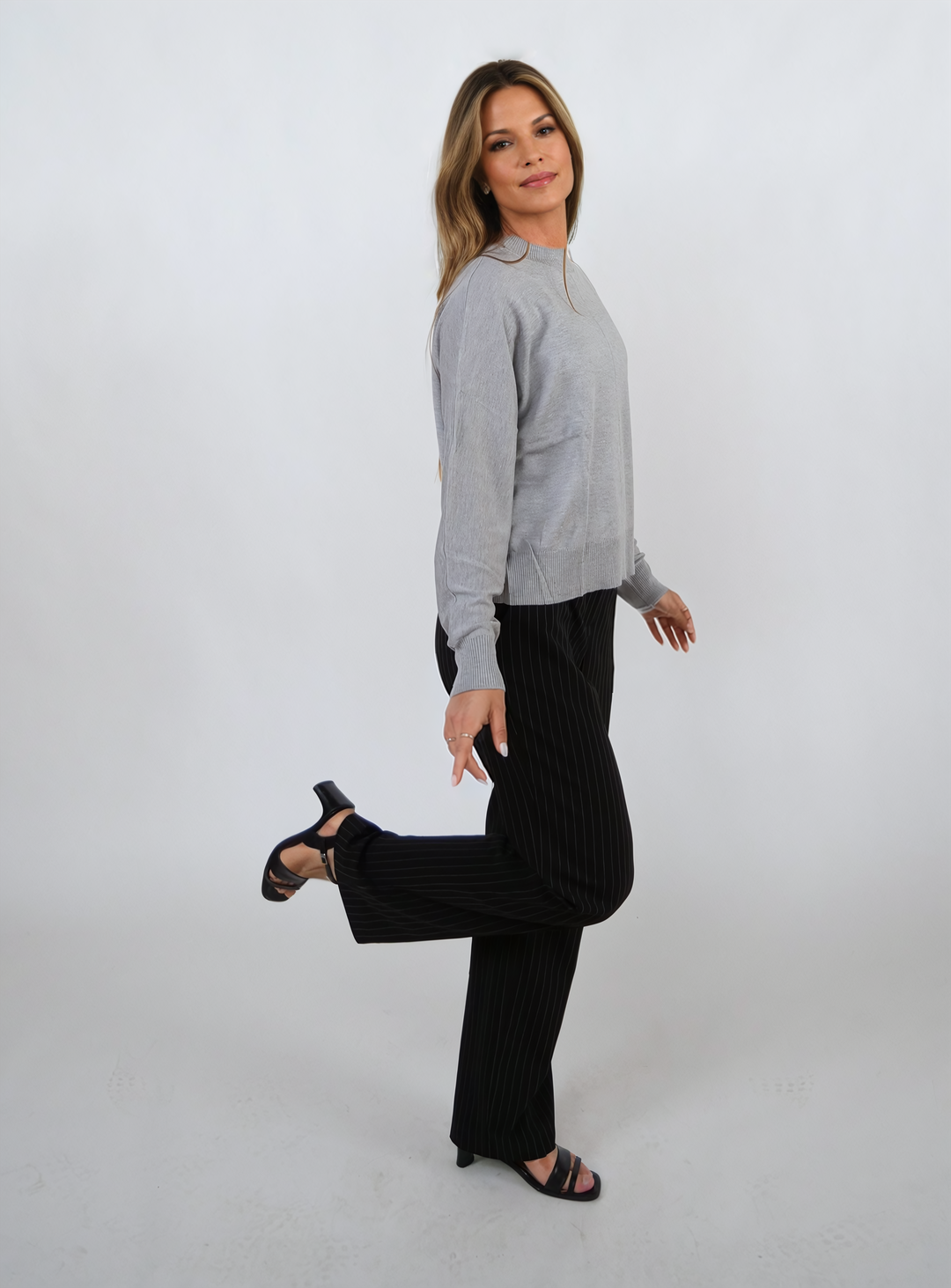 WOCA24011 Camicia da donna - Misto cashmere - Donna - Nebbia