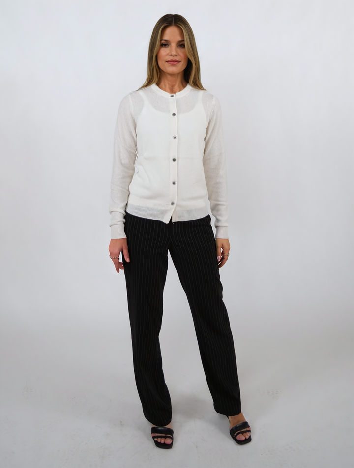SY-23022-9 Vest - 100% puur kasjmier - Dames - Wit