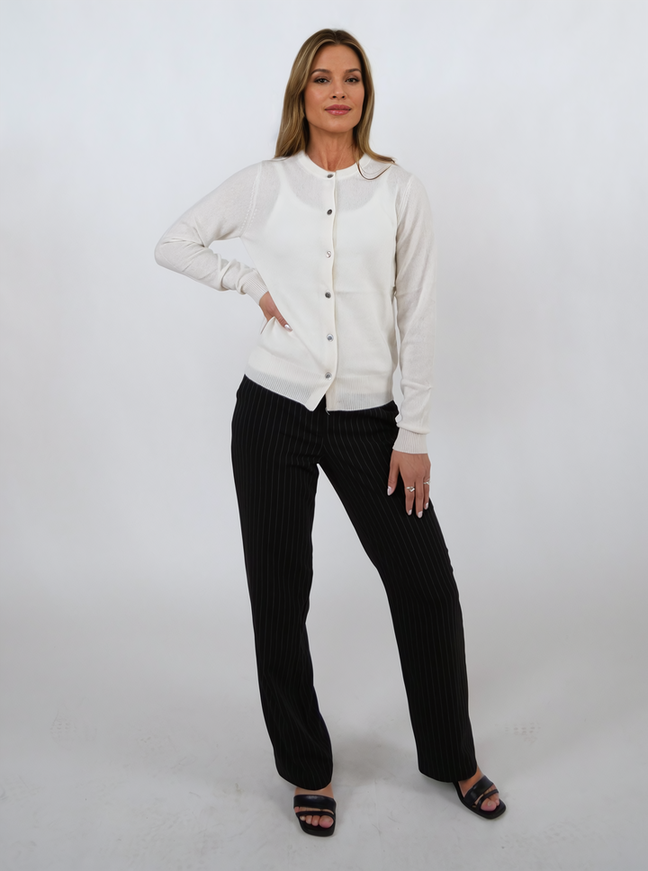 SY-23022-9 Vest - 100% puur kasjmier - Dames - Wit