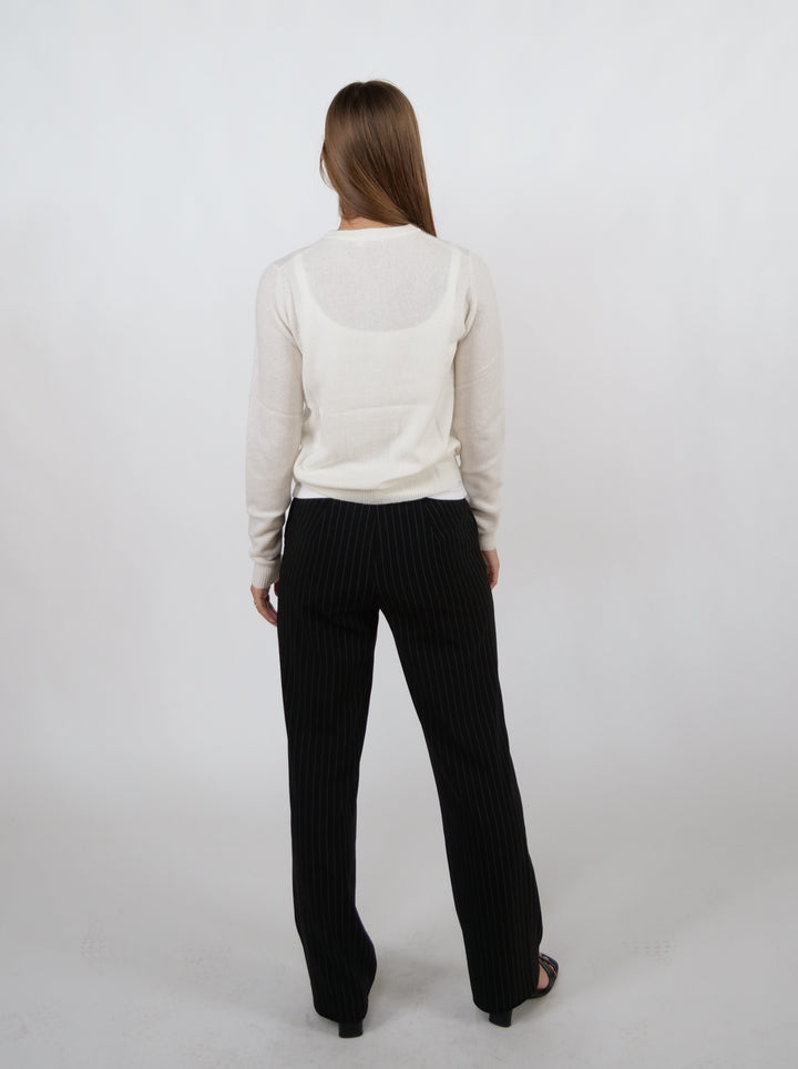 SY-23022-9 Vest - 100% puur kasjmier - Dames - Wit