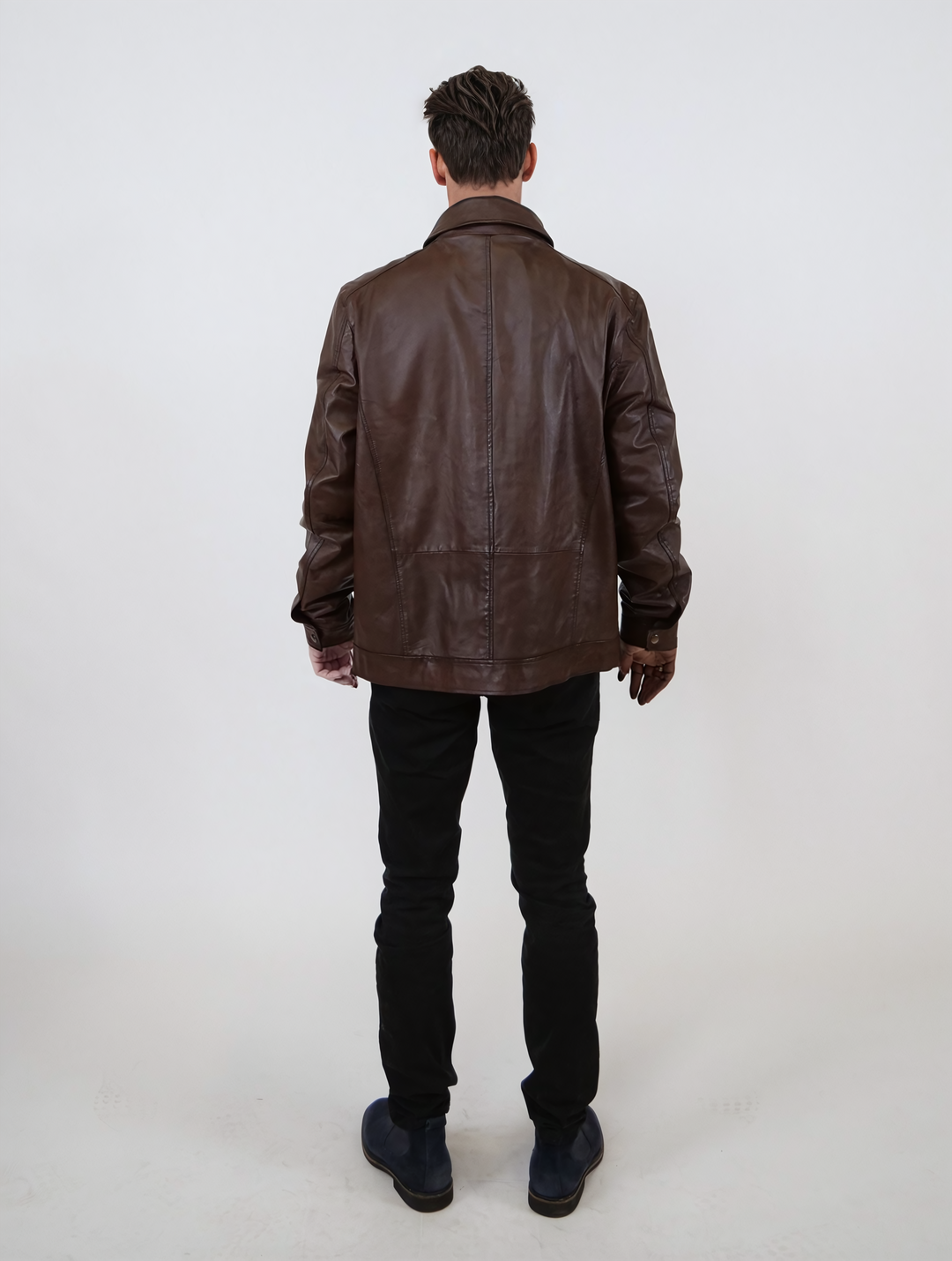 Ilirio, 70 cm. - Fårelæder - Mand - Cherry Brown