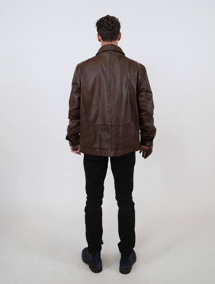 Ilirio, 70 cm. - Fårelæder - Mand - Cherry Brown