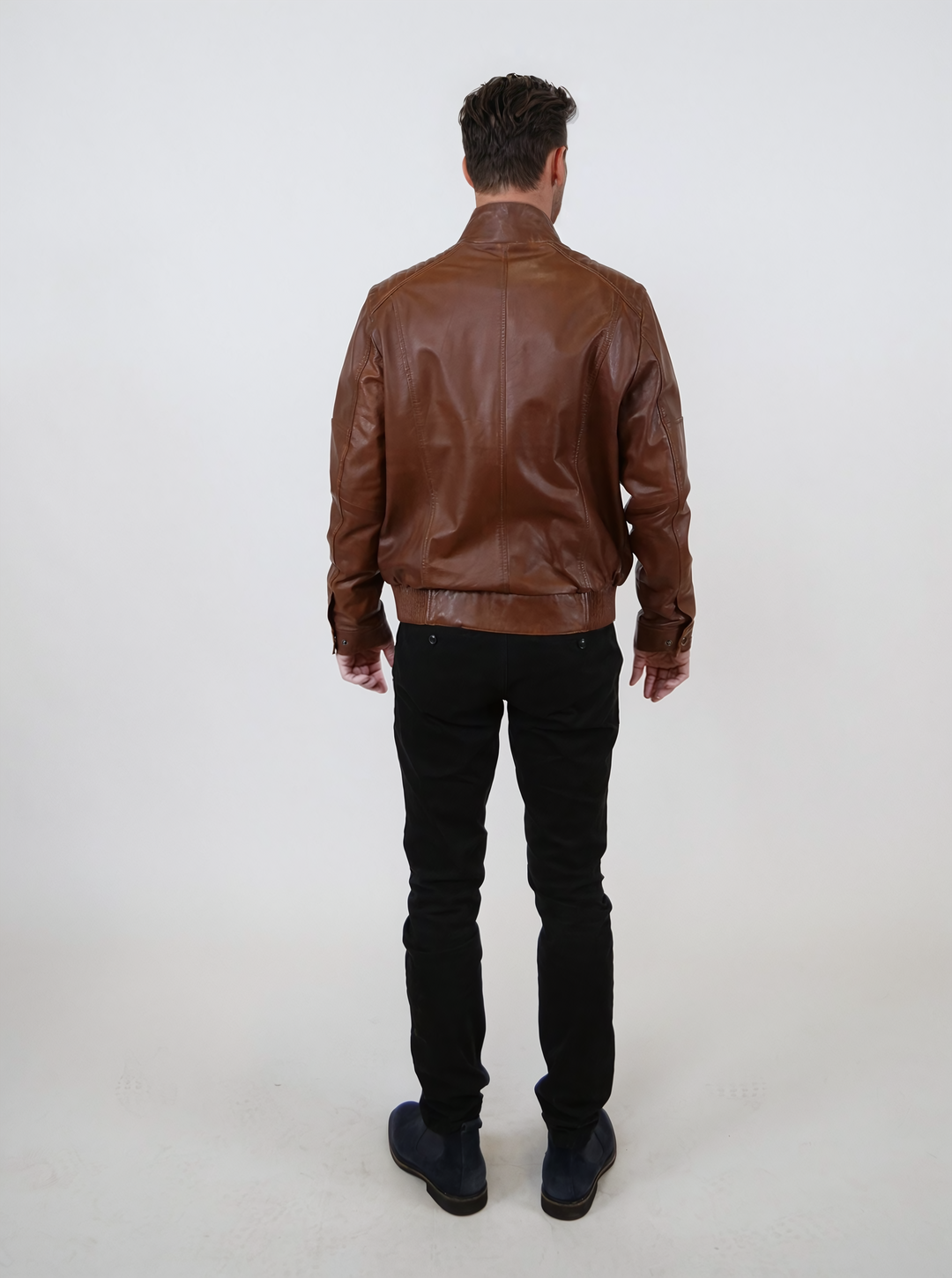 Tyson – Lamm-Malli-Leder – Herren – Dunkles Cognac