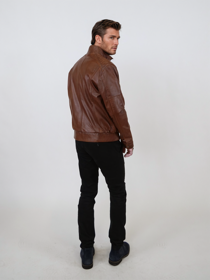 Tyson – Lamm-Malli-Leder – Herren – Dunkles Cognac