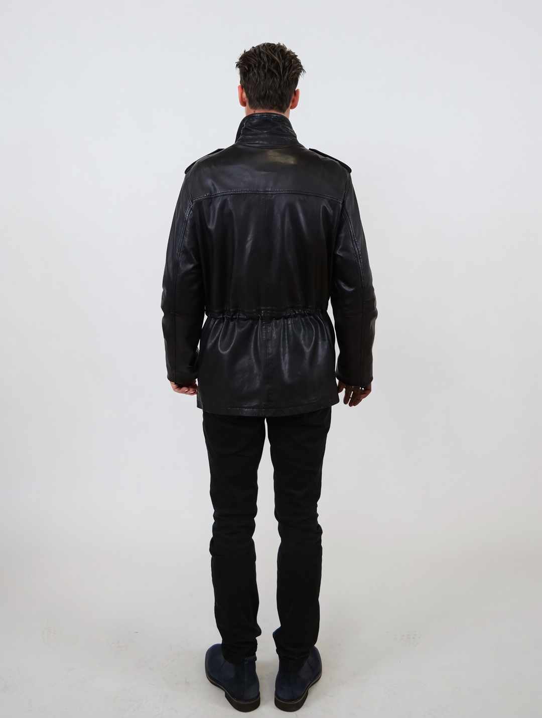 Owen, 77 cm. - Krave - Lammevasket læder - Mand - Sort
