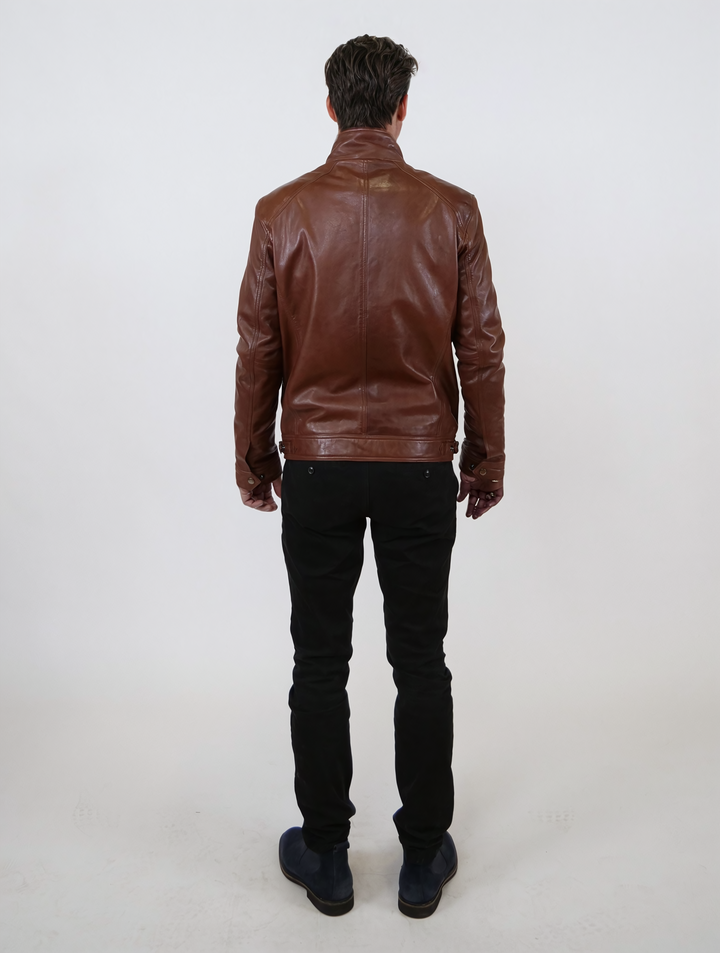 Leon, 68 cm. - Lammepolsk nappalæder -Mand - Kobberbrun