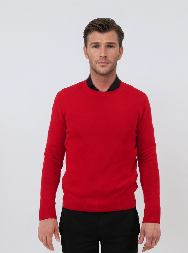 SY-1567-9 Herrenpullover – 100 % reines Kaschmir – Herren – Rot