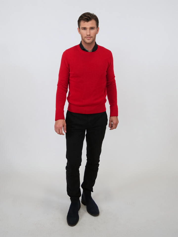 SY-1567-9 Herrenpullover – 100 % reines Kaschmir – Herren – Rot