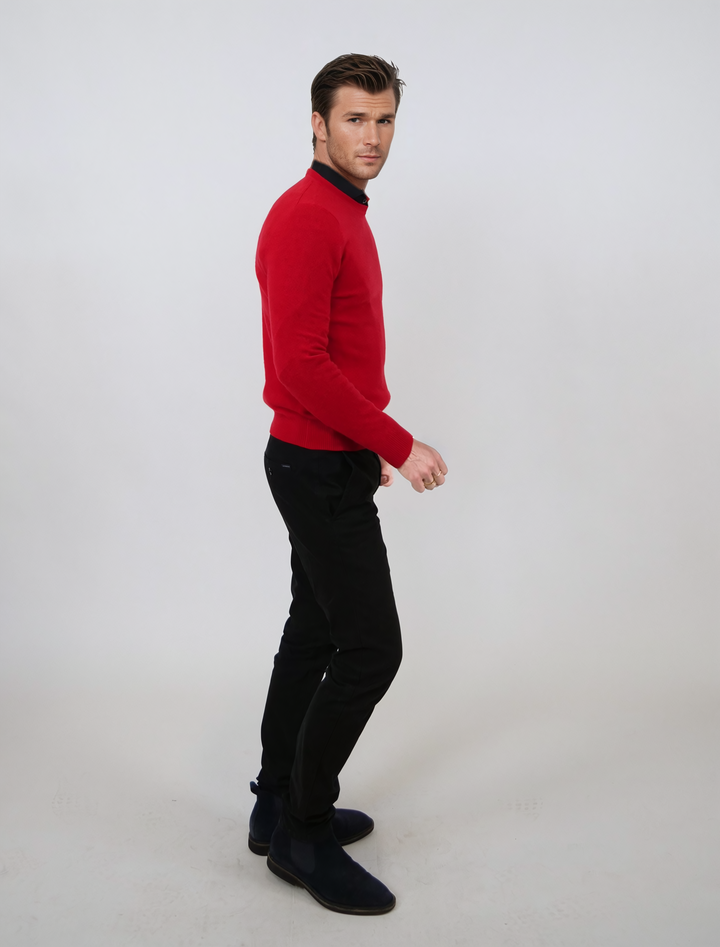 SY-1567-9 Herrenpullover – 100 % reines Kaschmir – Herren – Rot
