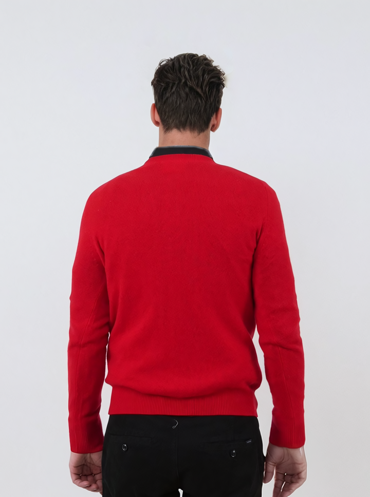 SY-1567-9 Herrenpullover – 100 % reines Kaschmir – Herren – Rot