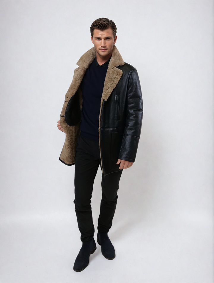 Georges, 82 cm - Rock Lamb shearling jakke - Man - Sort