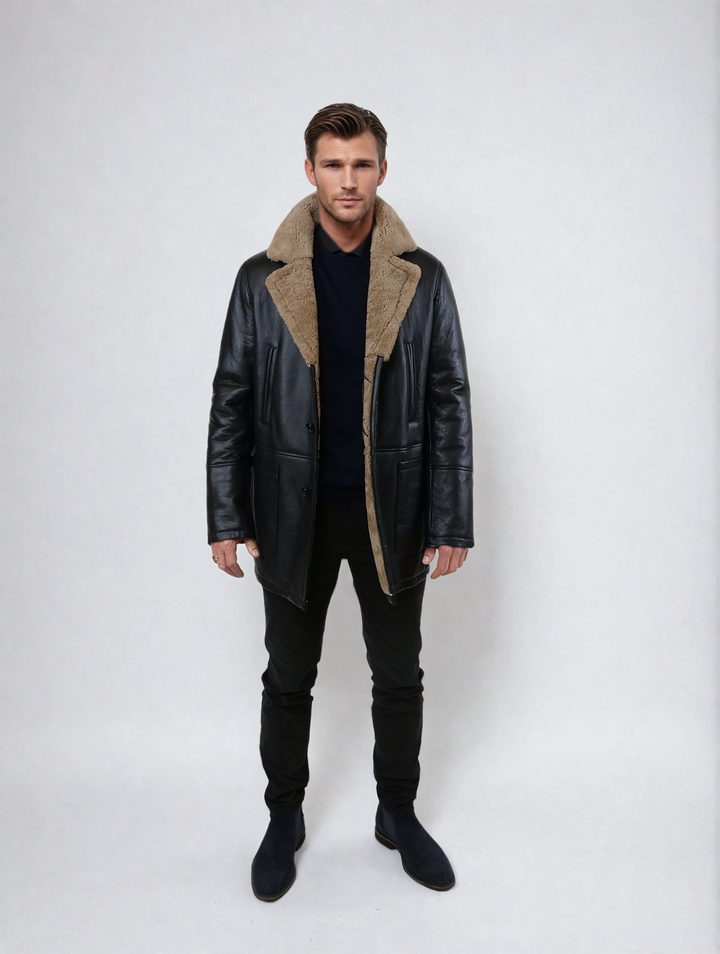 Georges, 82 cm - Rock Lamb shearling jakke - Man - Sort