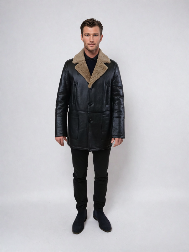 Georges, 82 cm - Rock Lamb shearling jakke - Man - Sort