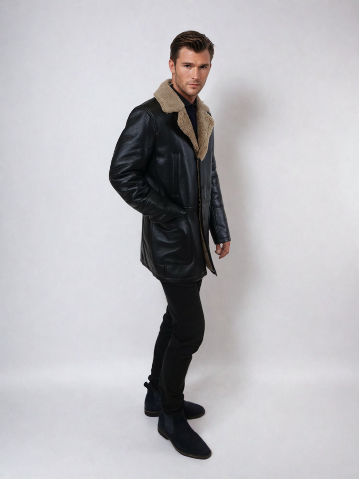 Georges, 82 cm - Rock Lamb shearling jakke - Man - Sort