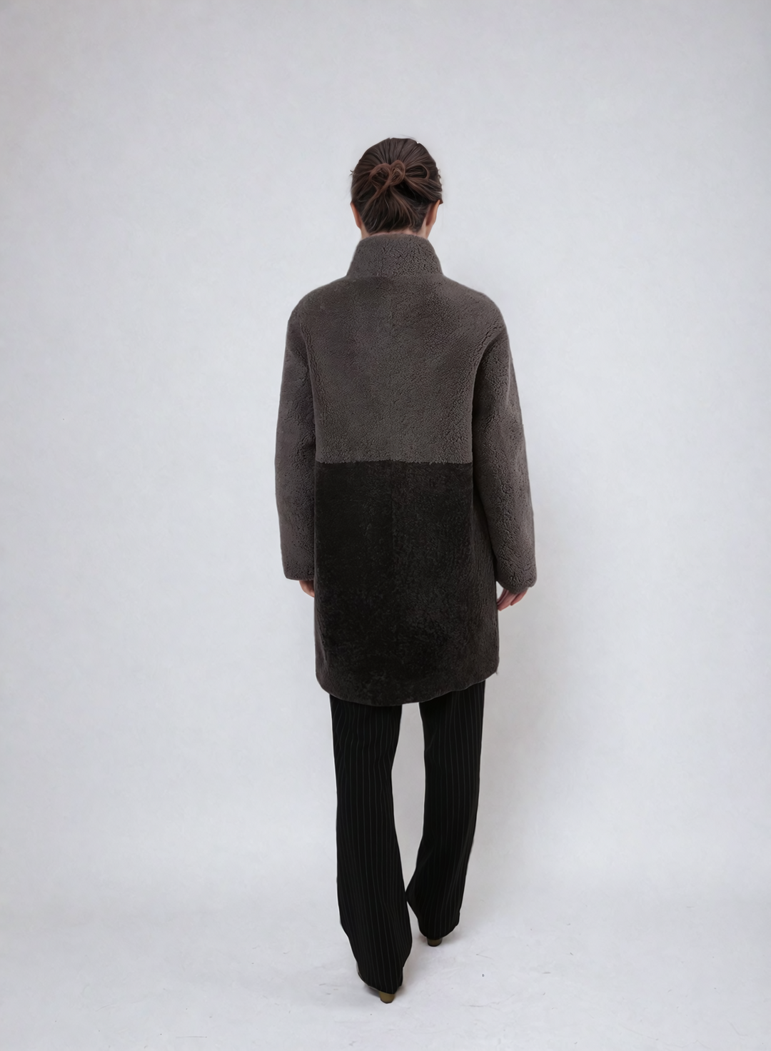 Ganaia, 85 cm. - Krage - Curly Lamb - Dame - Taupe & Coffee