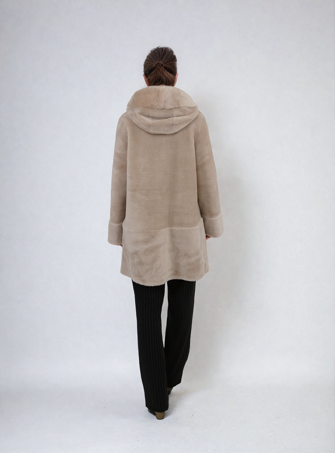 Fernandina, 85 cm - Capuchon - Luchtwol - Dames - Licht Camel