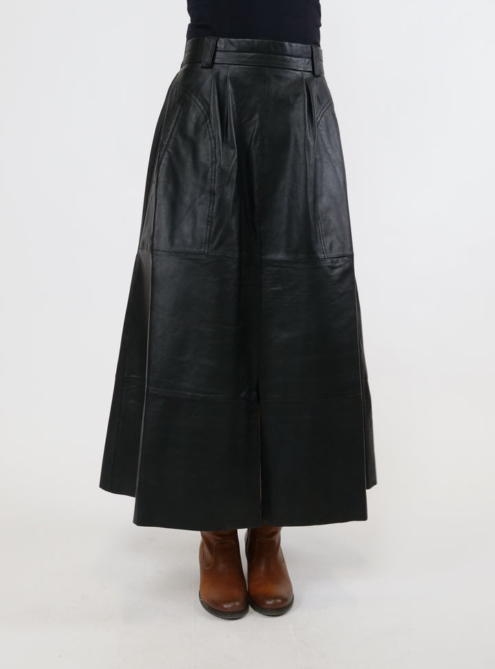 Ny Lummy-nederdel, 88 cm. - Lammelæder - Dame - Sort