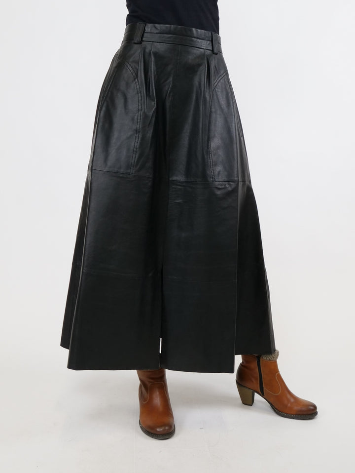 Ny Lummy-nederdel, 88 cm. - Lammelæder - Dame - Sort
