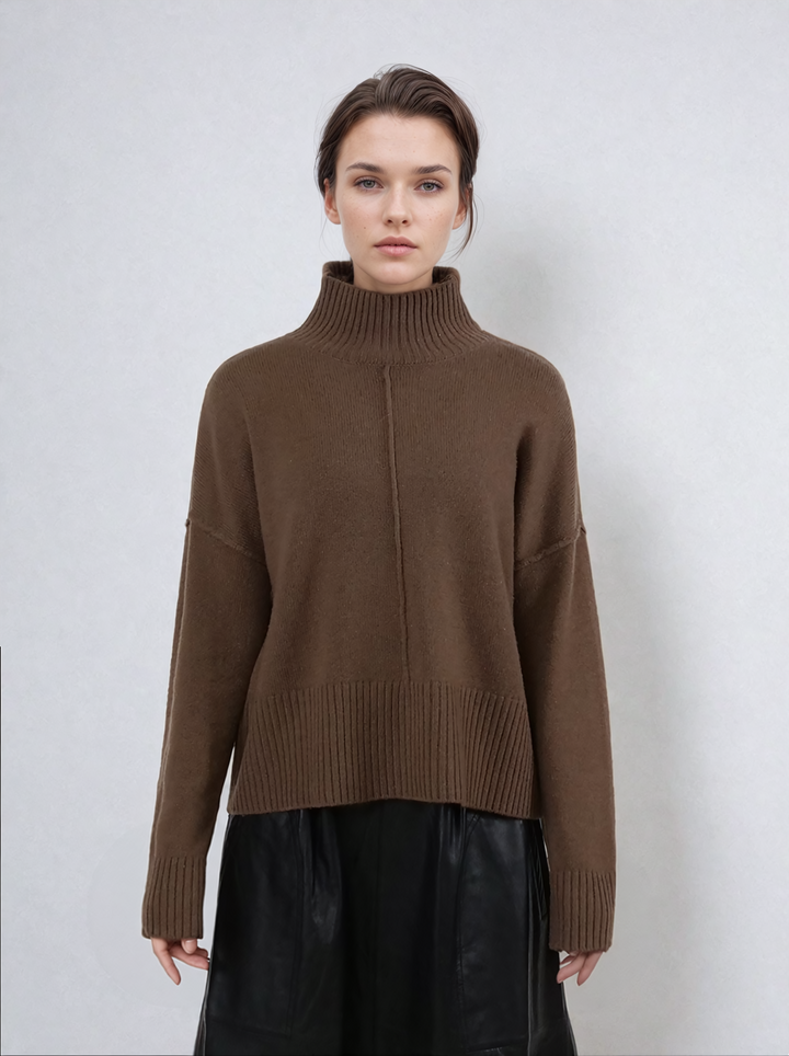 SY-23080 Sweater - 100% Cashmere - Kvinde - Mørkebrun