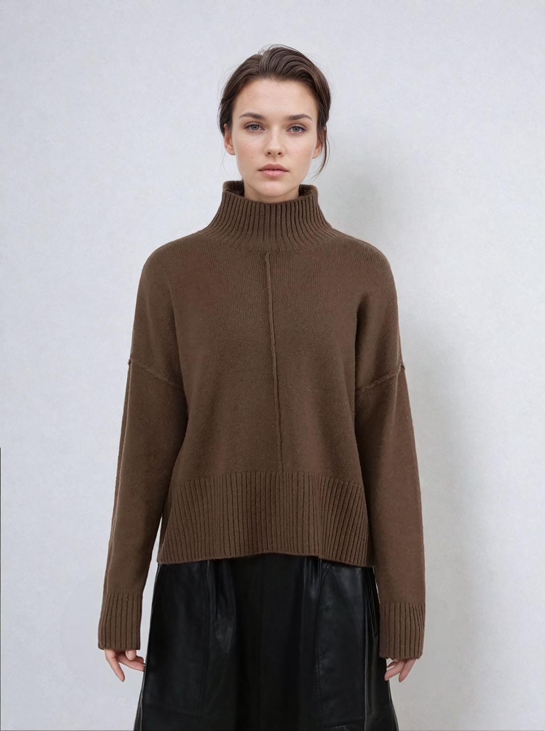 SY-23080 Sweater - 100% Cashmere - Kvinde - Mørkebrun