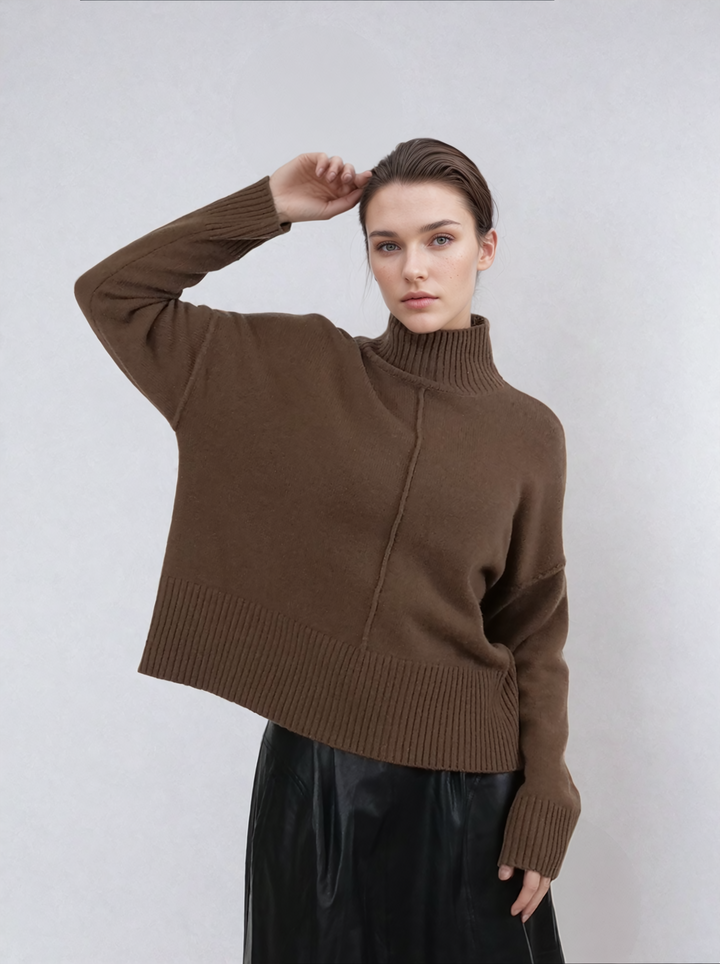 SY-23080 Sweater - 100% Cashmere - Kvinde - Mørkebrun