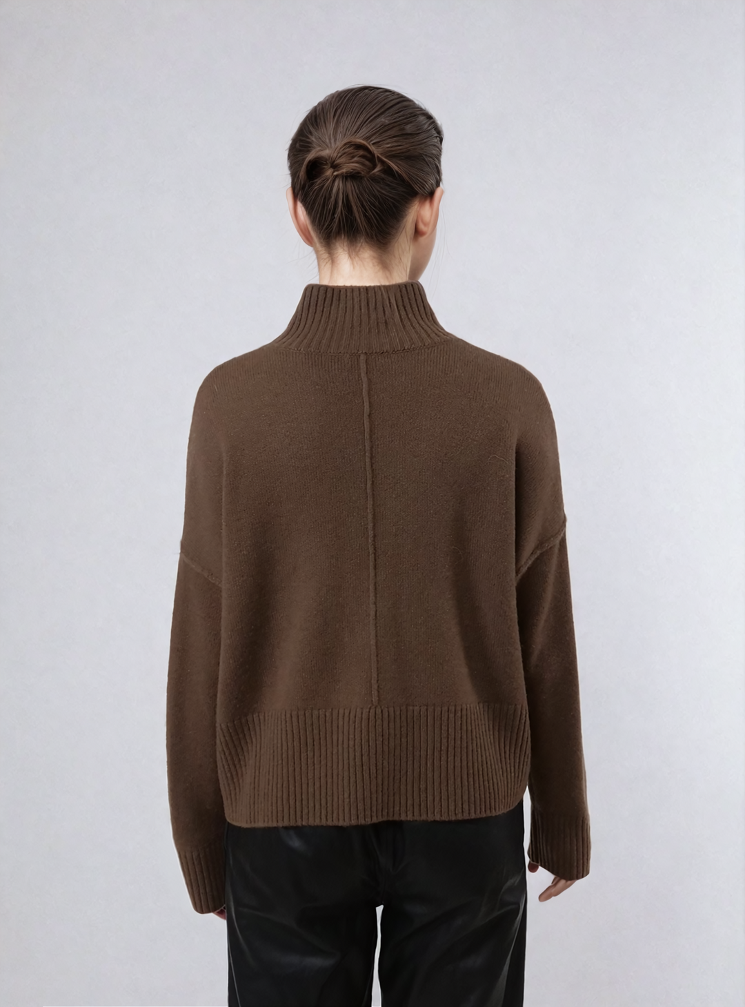 SY-23080 Sweater - 100% Cashmere - Kvinde - Mørkebrun