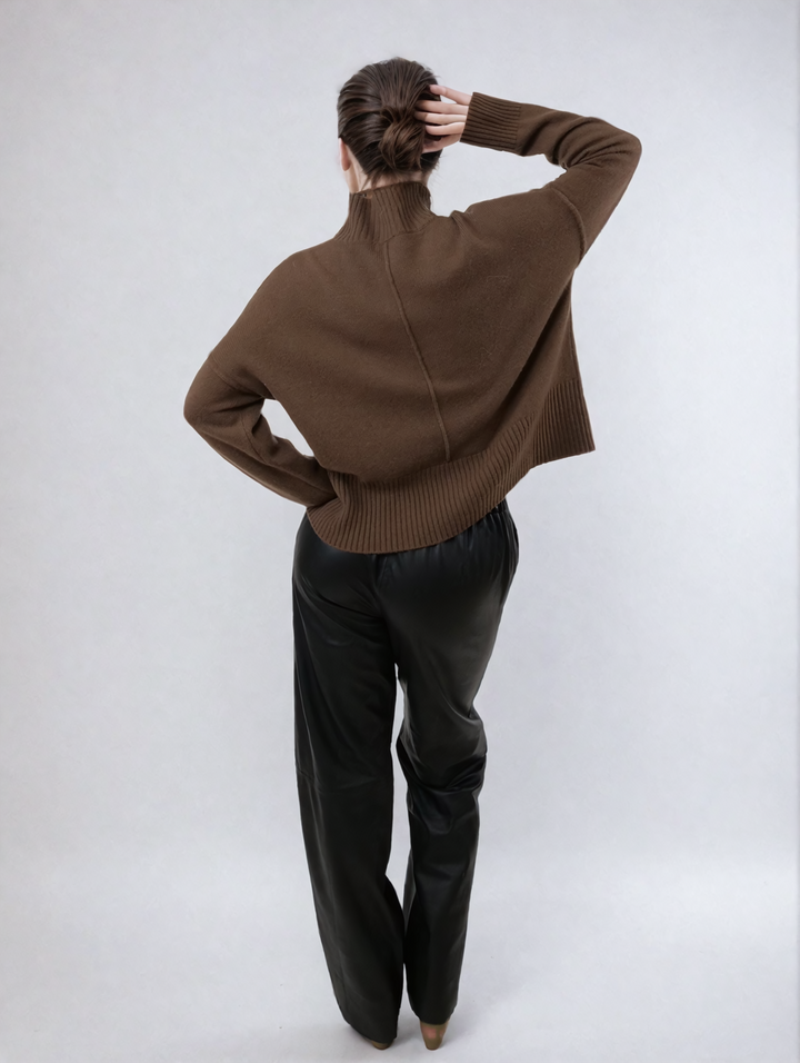 SY-23080 Sweater - 100% Cashmere - Kvinde - Mørkebrun