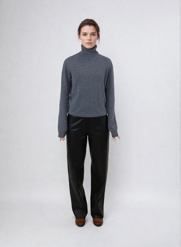 SY-23031 rullekrave - 100% PureCashmere - Tilbehør - Mørkegrå