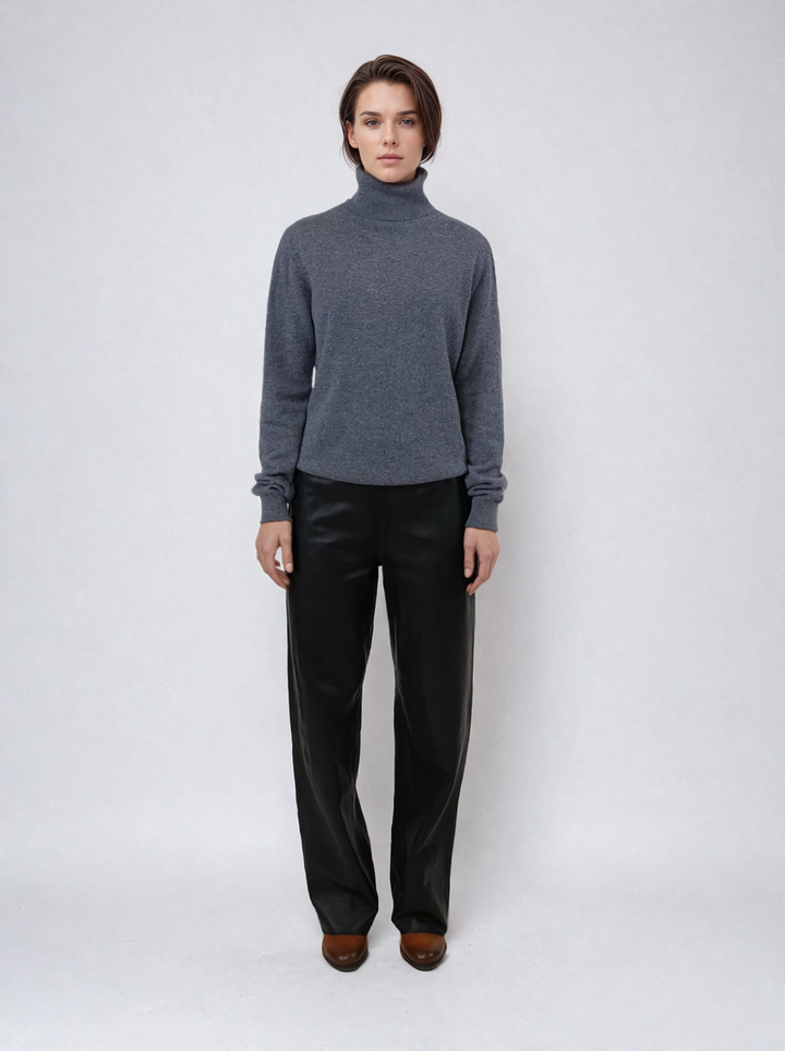 SY-23031 rullekrave - 100% PureCashmere - Tilbehør - Mørkegrå