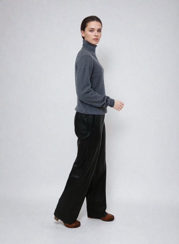 SY-23031 rullekrave - 100% PureCashmere - Tilbehør - Mørkegrå