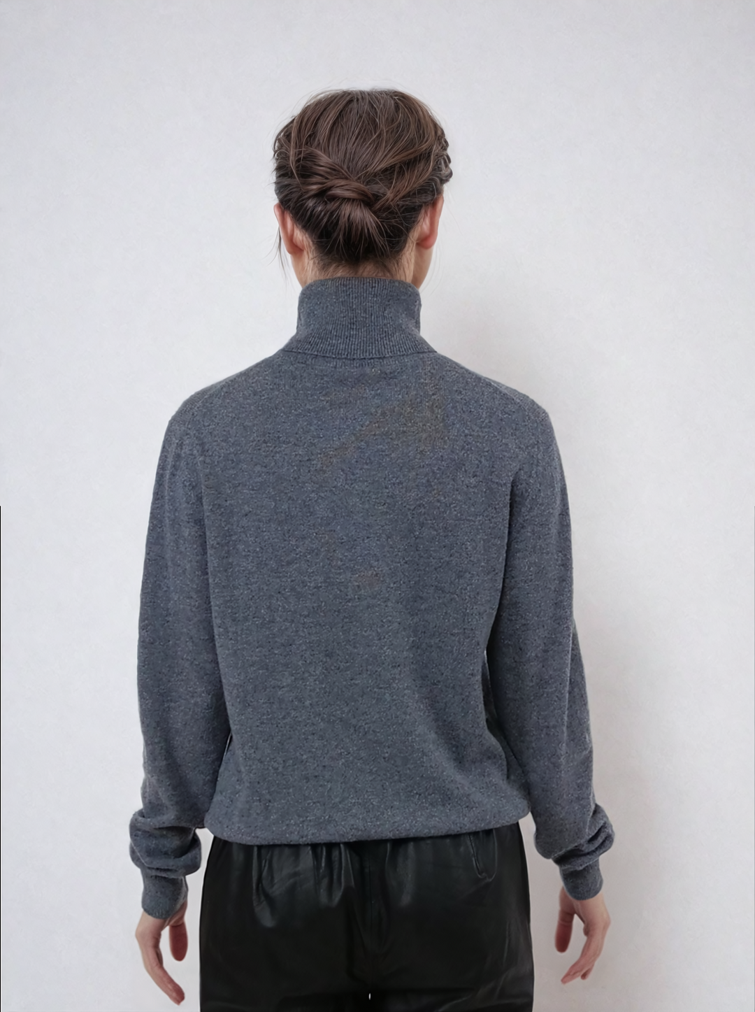 SY-23031 rullekrave - 100% PureCashmere - Tilbehør - Mørkegrå