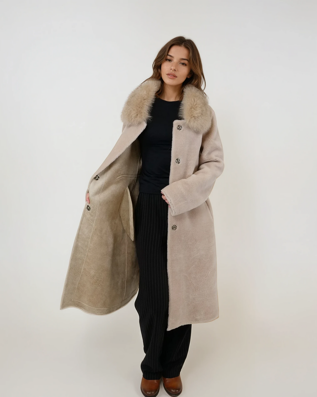 Izolda, 108 cm. - Krage - Air Wool - Dam - Light Camel