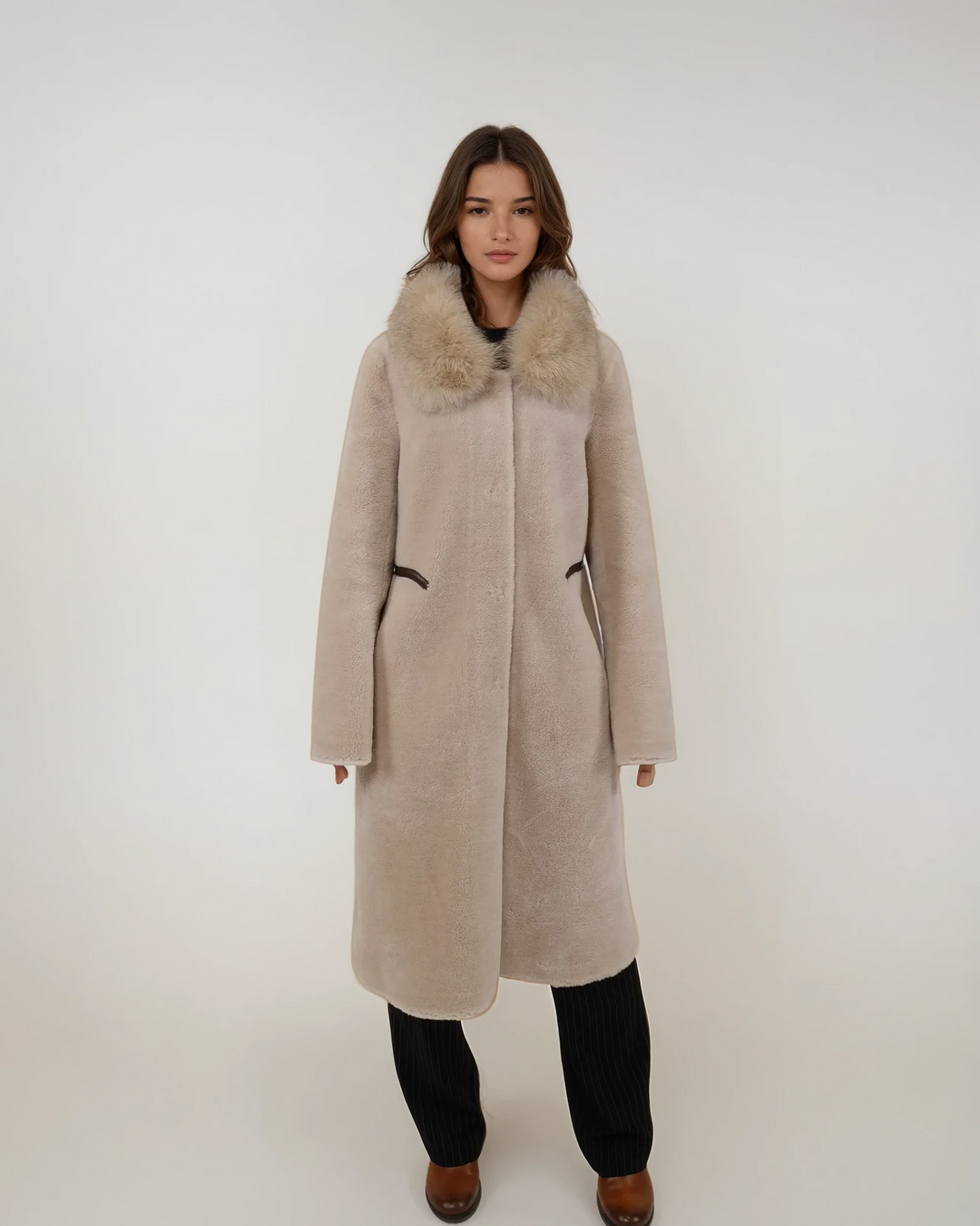 Izolda, 108 cm. - Krage - Air Wool - Dam - Light Camel