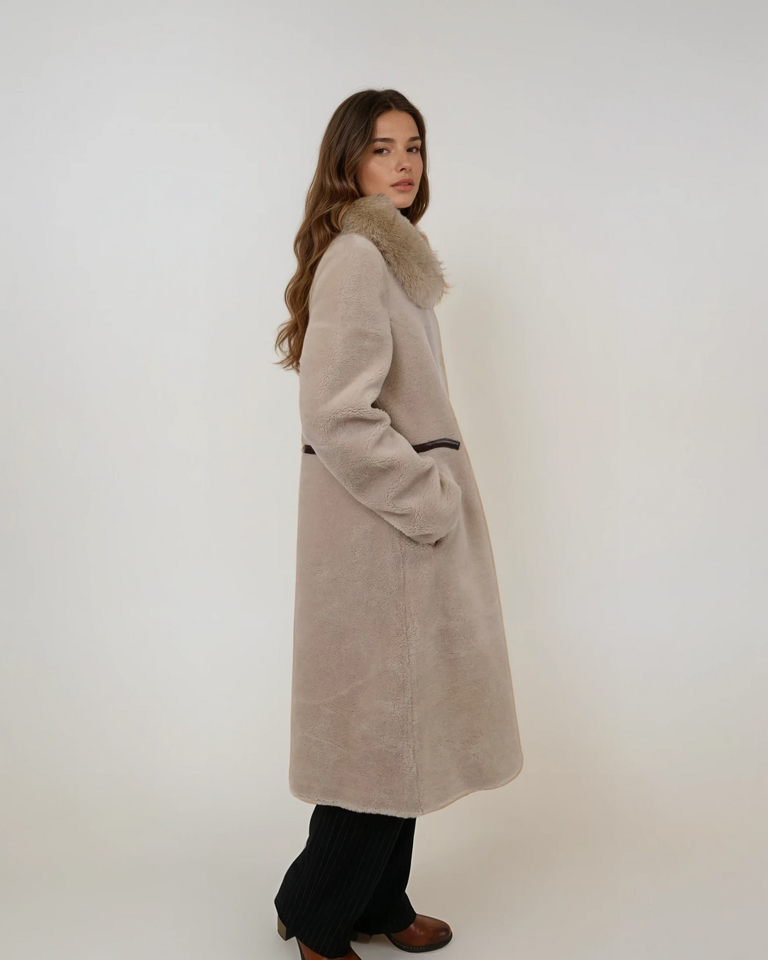 Izolda, 108 cm. - Krage - Air Wool - Dam - Light Camel