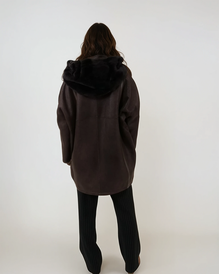 Etwas, 86 cm. - Nappa-Lamm – Damen – Braun
