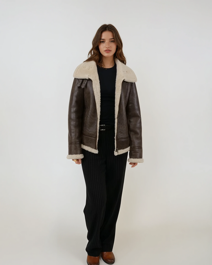 Hadine, 60 cm. - Kraag - Cool Lamb - Dames - Bruin