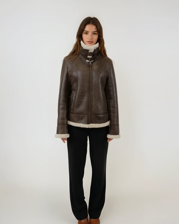 Hadine, 60 cm. - Kraag - Cool Lamb - Dames - Bruin