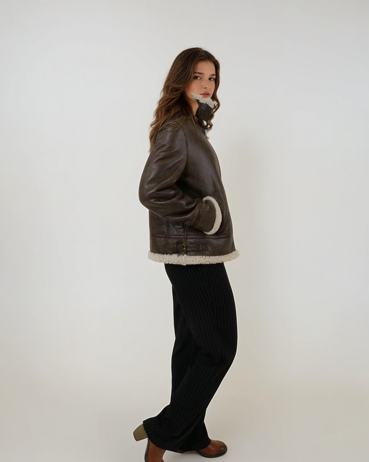 Hadine, 60 cm. - Kraag - Cool Lamb - Dames - Bruin
