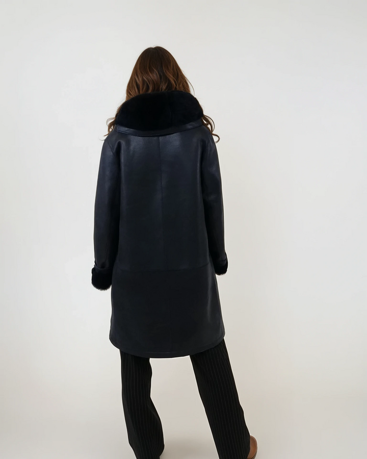 969,90 cm. - Capuz - Nappa Lamb Crack - Mulher - Marinha