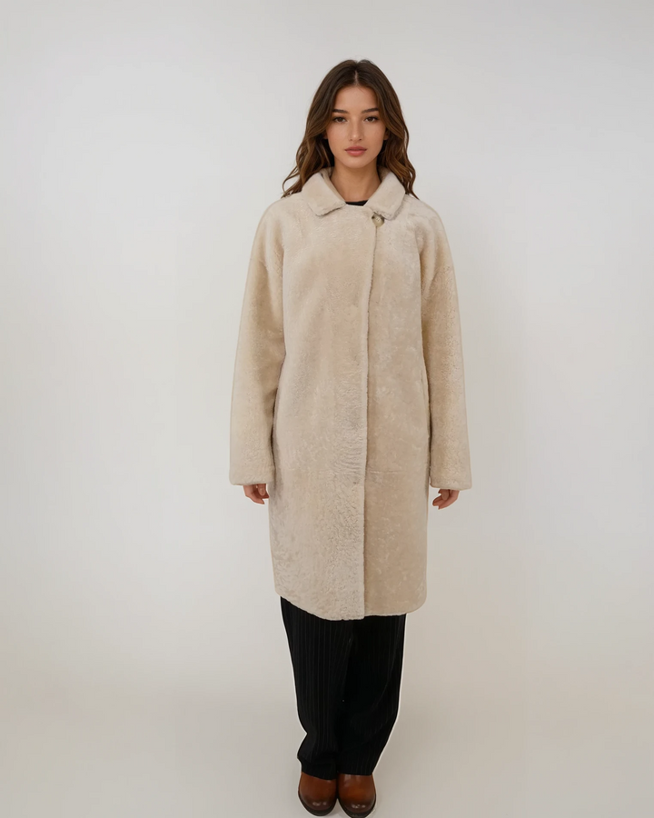 Izel, 95 cm. - Krage - Nappa Lamb - Dam - Beige