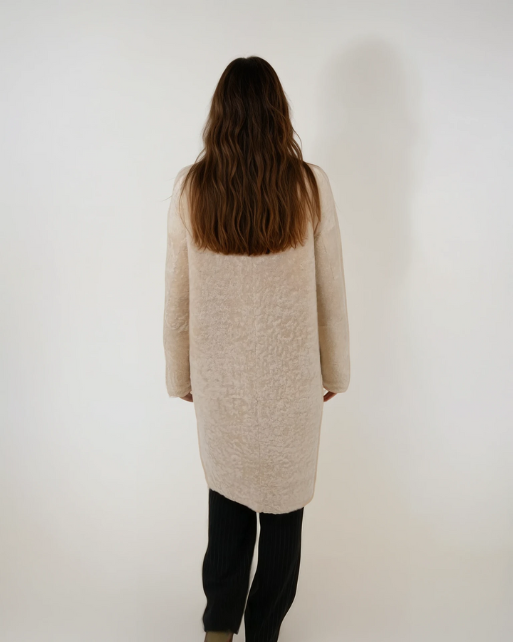 Izel, 95 cm. - Krage - Nappa Lamb - Dam - Beige