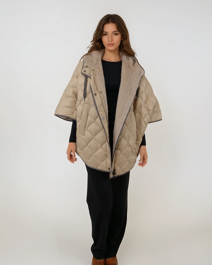 Iseult Poncho, 76 cm. - Tekstil - Dame - Kamel
