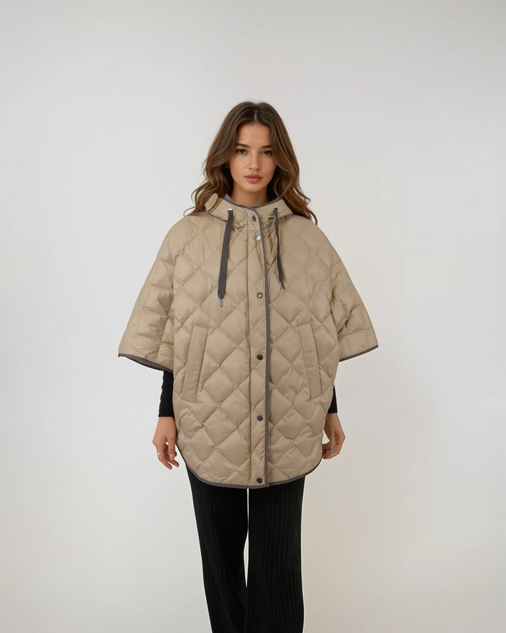 Iseult Poncho, 76 cm. - Tekstil - Dame - Kamel